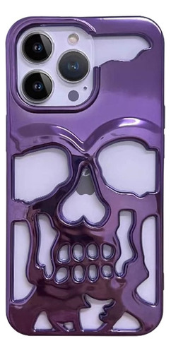 Funda Galvanizada Cromada Calavera Para iPhone