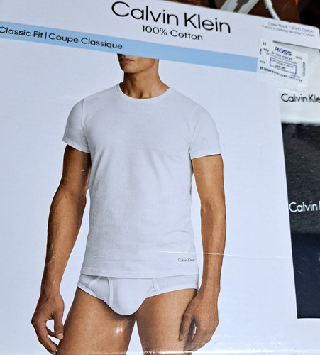 Playera Calvin Klein 3 Pack:blanca,gris Y Negra Mediana