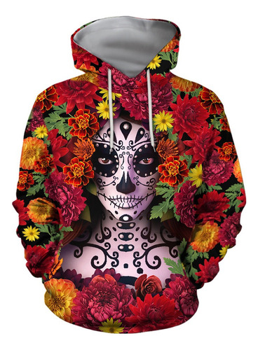 Sudadera Con Capucha Del Día De Los Muertos De México Tl21 E