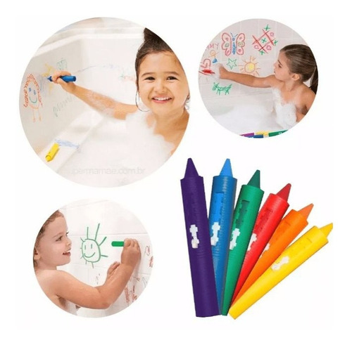 Imagem 5 de 9 de Giz De Colorir No Banho Risque E Apague C/ Esponja Buba 7472