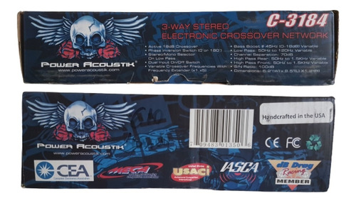 Crossover Eletrônico 3 Vias Power Acoustik C-3184 6 In 6 Out