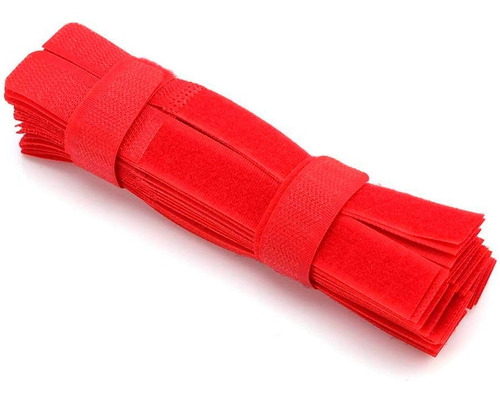 Organizador De Cable Sujetacables Rojo 7inch (17 Cm) 50pcs