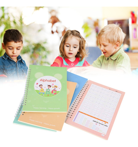 Set 5 Cuadernos Mágicos Caligrafía Ingles Niños Reutilizable