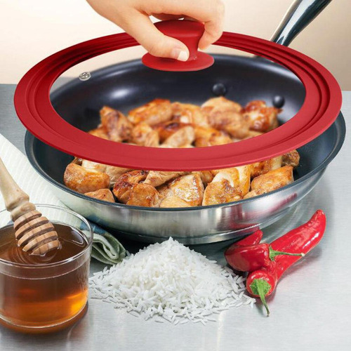 Tapas De Vidrio De Silicona Universales 24 A 26 A 28cm Gris