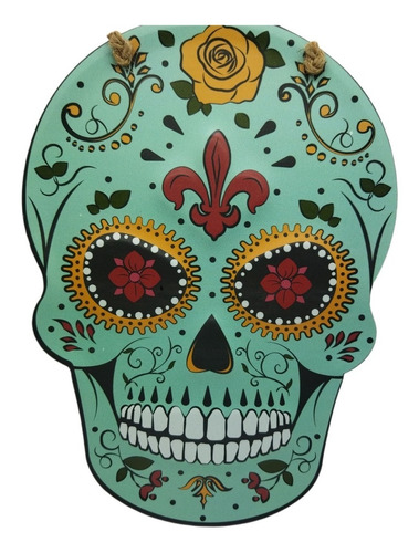 Placa Metal Caveira Mexicana  Catrina 30x20cm