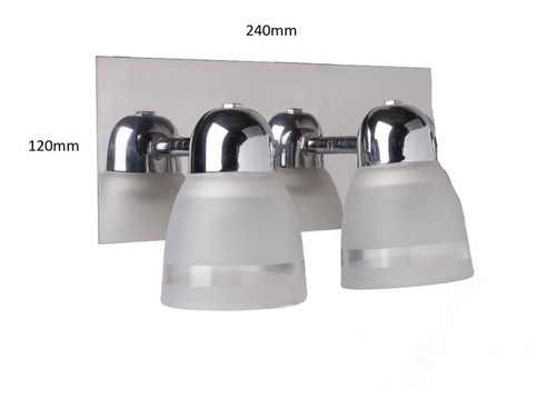 Imagen 2 de 9 de Aplique Spot 2 Luces Movil Acero Inoxidable Apto Led