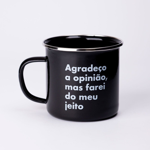 Caneca Amarguinhos Imaginarium Cor Preto Agradeço a opinião