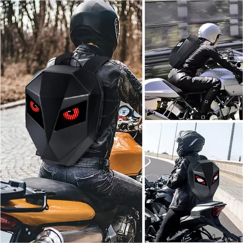 Aliexpress: Mochila LED con ojos para motociclista 