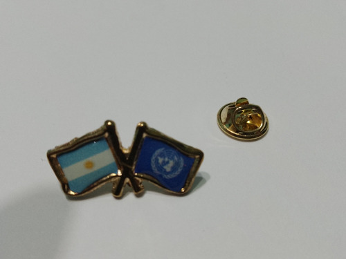 Pins Doble Bandera Naciones Unidas 2 Cms X 2 Unidades 