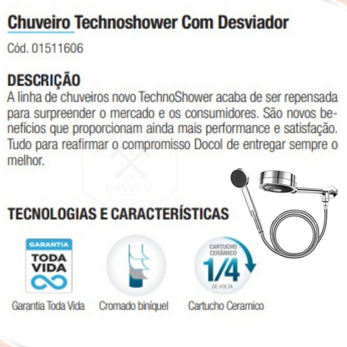 Kit 2 Ducha Technoshower Docol Com Desviador Aquec Solar/gás