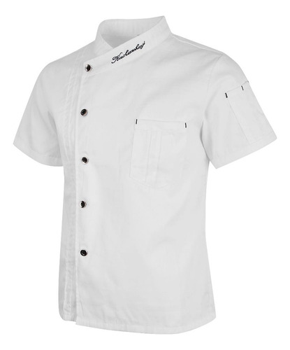 2x Transpirable Hombres Mujeres Chef Abrigo Manga Corta