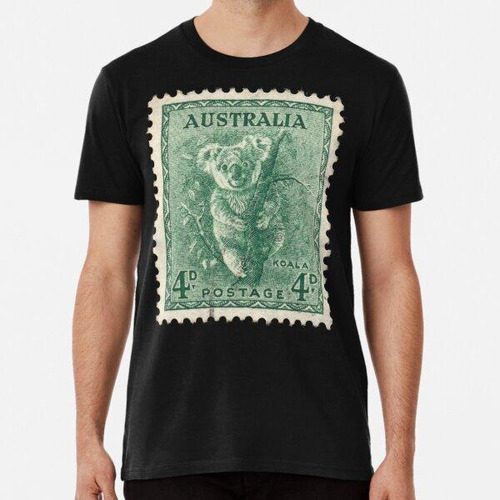 Remera Vintage Sello Postal Oso Koala Australia - Guardar El