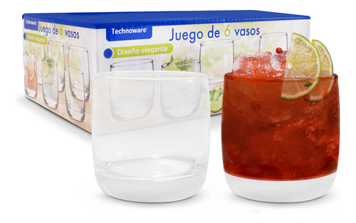 Juego De Vasos De Vidrio 230 Ml 6 Piezas