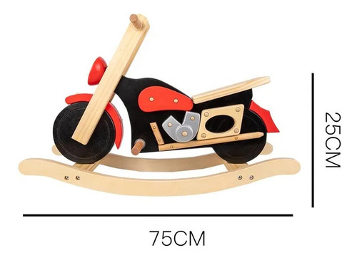 Moto Balancín En Madera Mecedora Importado 75cm Ltf Shop