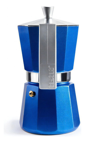 Cafetera Italiana Express Evva Aluminio Azul 12 Tazas Ibili
