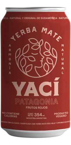 Bebida Natural De Yerba Mate Yaci 354ml Frutos Rojos