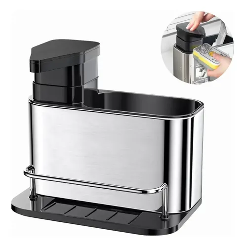 Porta Detergente Dispenser Sabão Liquido Esponja Bucha Inox Inox — R$ 40,99 em Mercado Livre, 48% OFF