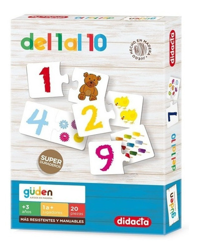 Puzzle Infantil De Madera Con Números Del 1 Al 10