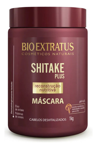 Máscara Shitake Plus Bio Extratus 1kg Cor De Cabelo Cabelos Desvitalizados