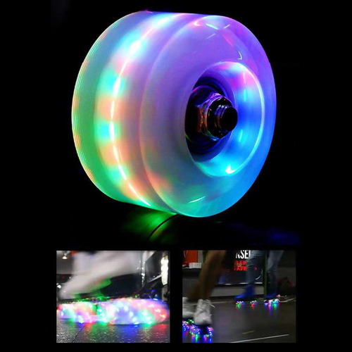 Patines Flash Wheel Con Doble Línea Led, 4 Ruedas Y Dos