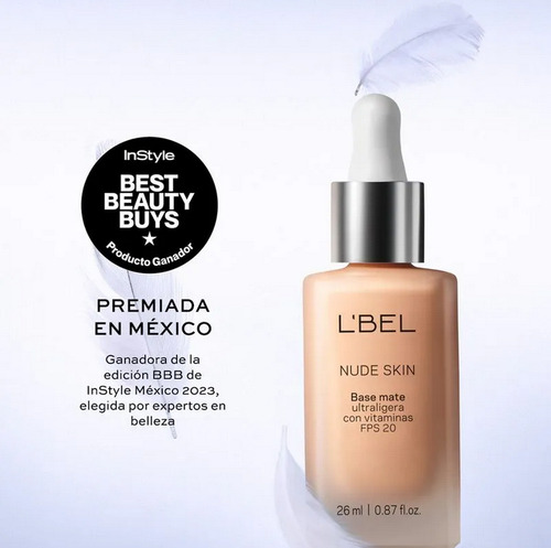 Base De Maquillaje Nude Skin Mate Fps 20 Lbel 26ml