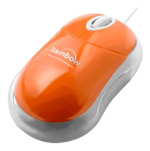 Mouse Rainbow Alambrico Optico Naranja R8680o