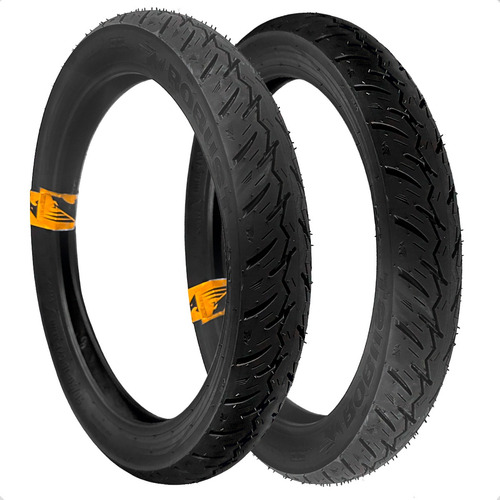 Par De Pneus Robust Luas 90/90-18 E 2.75-18 C/ Câmara