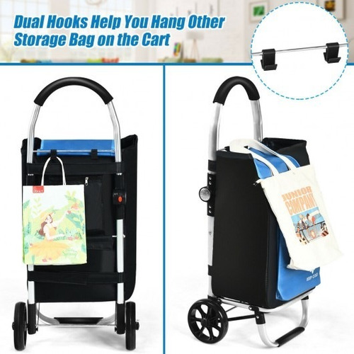 Carrito De Compras Plegable Con Bolsa Extraíble-azul