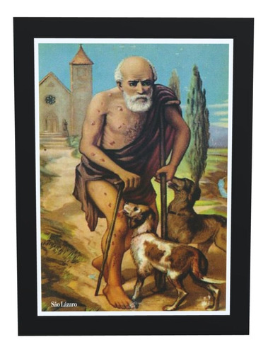 Quadro Decorativo Religioso São Lázaro - Tamanho 21x30cm