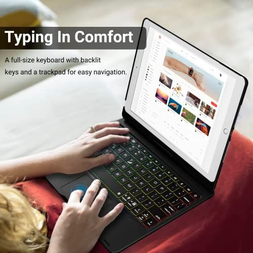 Funda Con Teclado Para iPad De 9.ª Generación: 2021 Touchpad