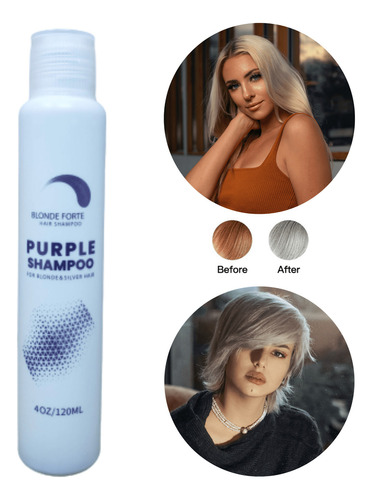  120 Ml Champú Morado Para Cabello Rubio Plateado El Tónico A