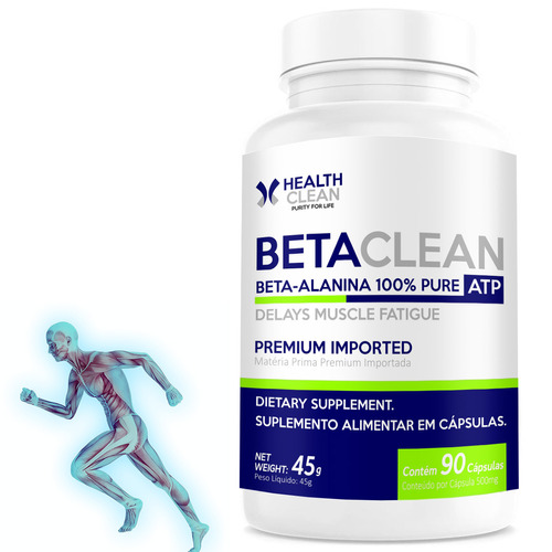 Beta Alanina Betaclean 100% Pure 90 Cápsulas - Health Clean Sabor Sem Sabor