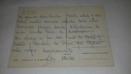 Antigua Postal Mar Del Plata Cabo Corrientes Amplia Vista (Usado)