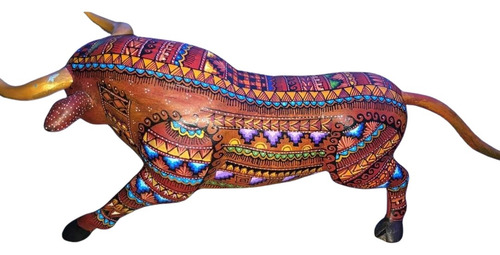 Alebrije Toro De Lidia Artesanía Oaxaqueña Madera