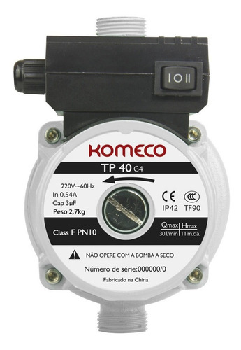 Pressurizador Komeco Tp 40 G4 120w 30l/min 220v Original