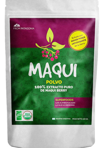 Maquiberry Poderoso Antioxidante Vegan Porcion 50dias 100gr