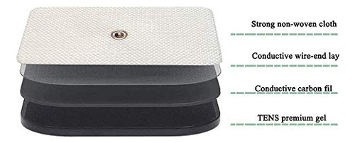 Electrodes Pad, 20(2 X4 ) Pads Tens Snap Electrodes, Co...