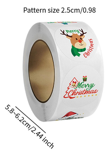 3 Rollo De 500 Pegatinas Navideñas Para Hacer Estilo C