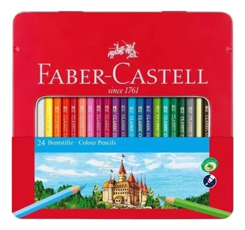 Lapices Hexagonal Faber Castell X24 Lata Con Ventana!