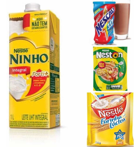 Kit Nestlé Leite Ninho + Nescau + Neston + Farinha Láctea