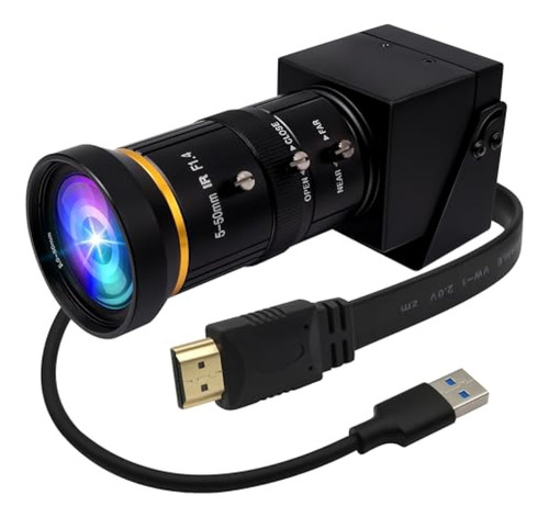 Câmera Usb Elp 4k Usb3.0 Hdmi, Webcam Com Zoom Manual