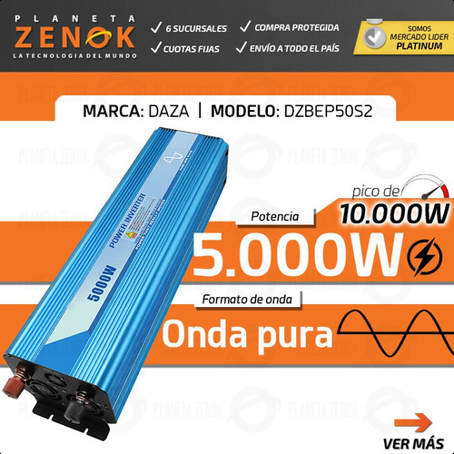 Imagen 2 de 10 de Inversor Conversor Inverter Auto Moto Coche Campo 5000w 24v