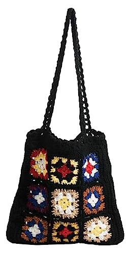 Obosoyo Crochet Purse Mujeres Granny Square Bag Knit