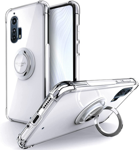 Funda Para Moto Edge Plus Transparente Con Soporte De Anillo