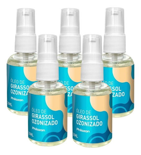  Óleo De Girassol Ozonizado - Cicatriza Restaura - Kit 05