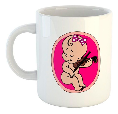 Taza De Ceramica Bebe Tocando El Violin