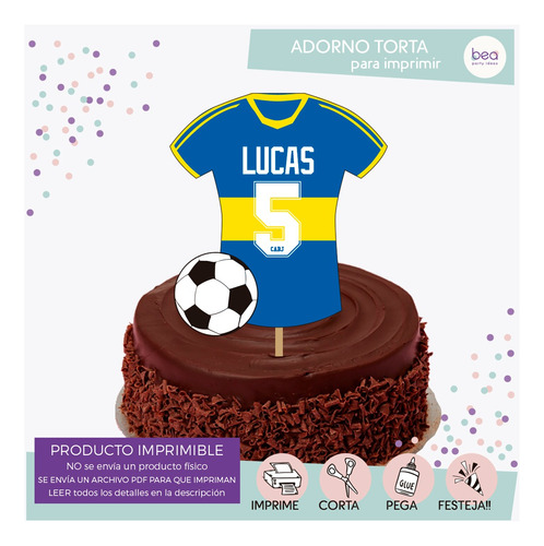 Adorno De Torta Boca - Digital - Imprimible - Cake Topper