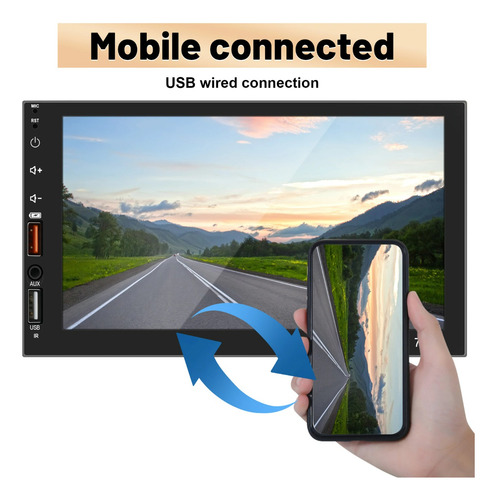 Radio De Auto Tactil Mirror Link Wifi Usb 2 Din 7 Pulgadas