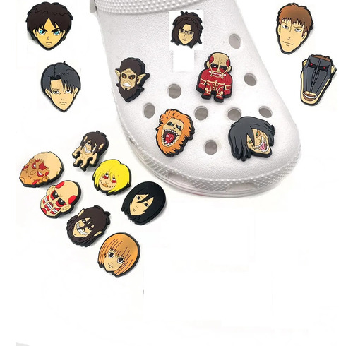 Set 17 Charms Pines Compatible Con Crocs Attack On Titan