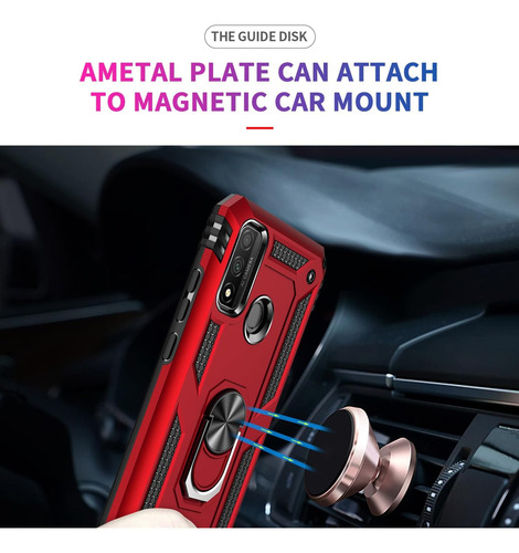 Funda Uso Rudo Golpes Para Huawei P Smart 2020 Carcasa +mica Rojo Huawei P Smart 2020